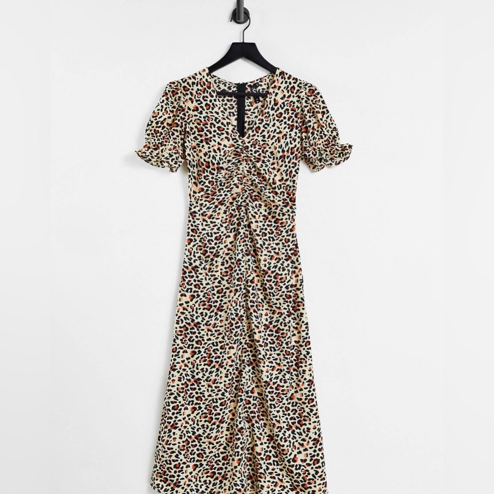 Midi leopard print dress